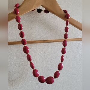 Vintage Oversized Oval and Gold Bead Necklace